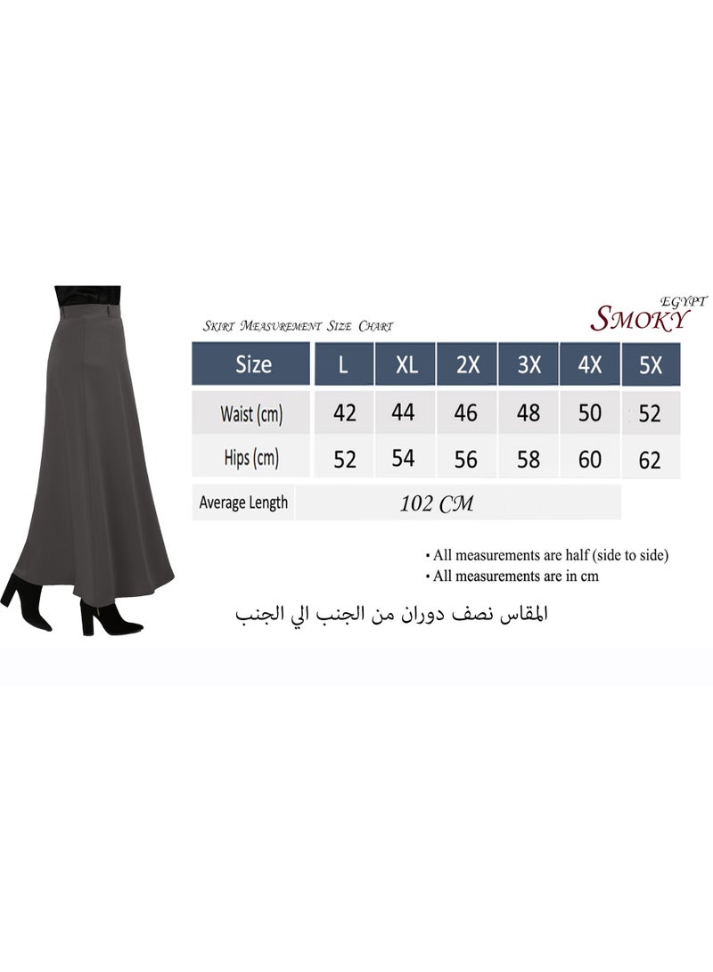 Smoky Egypt Half Circle Crepe Skirt With Lining-Blue - Image 3